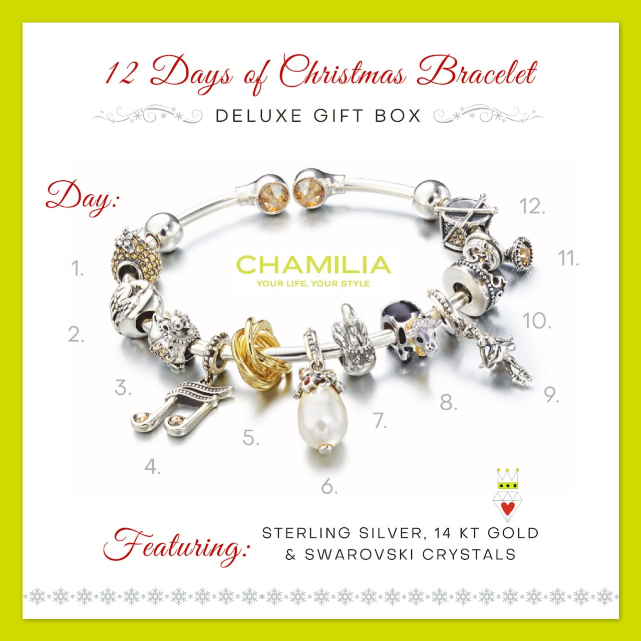 Chamilia 12 Days of Christmas Bracelet Gift Set at Suzie Q Studio