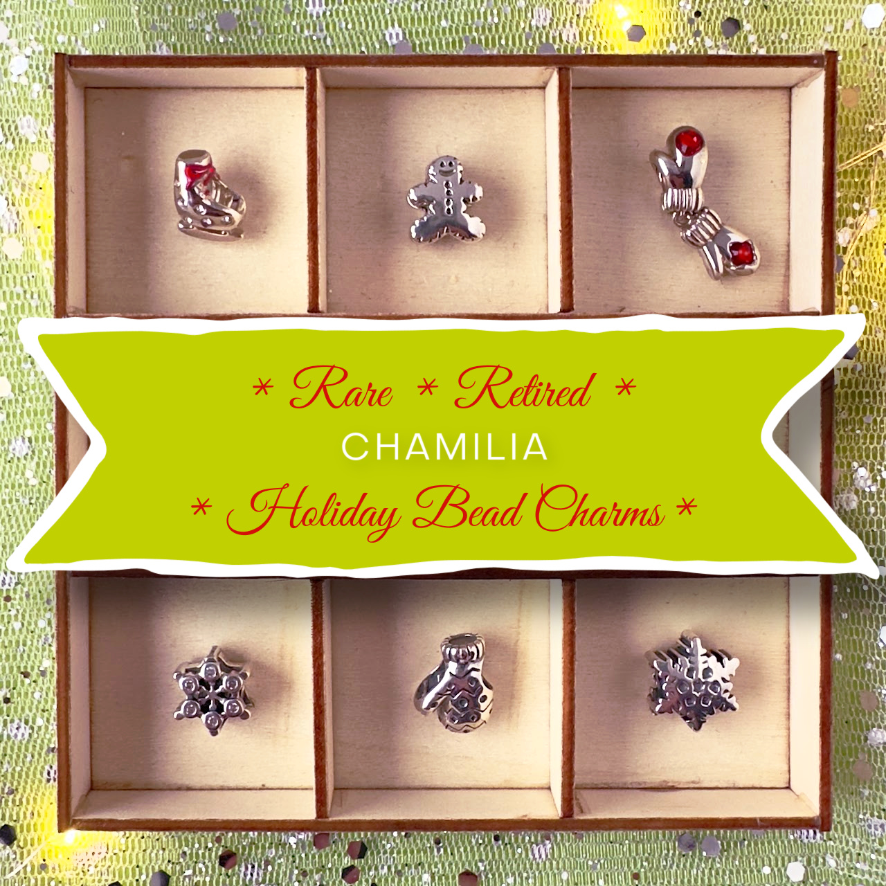 Chamilia Holiday bead charms on sale at Suzie Q Studio.