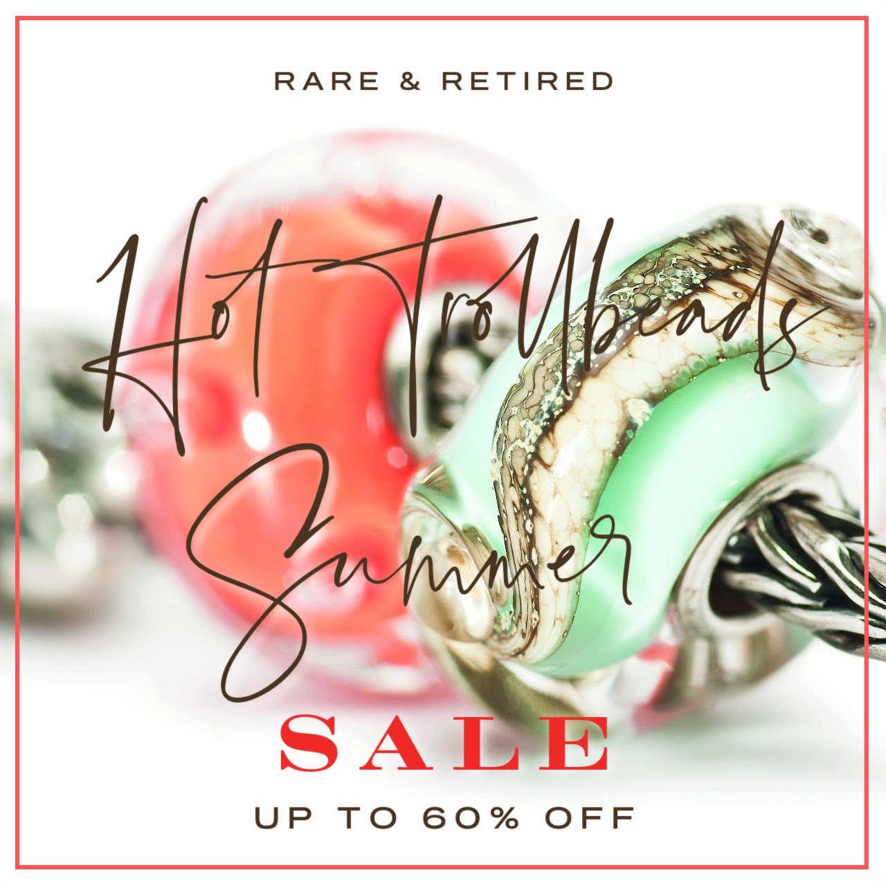 Suzie Q Studio promotional image for their Trollbeads sale with up to 60% off