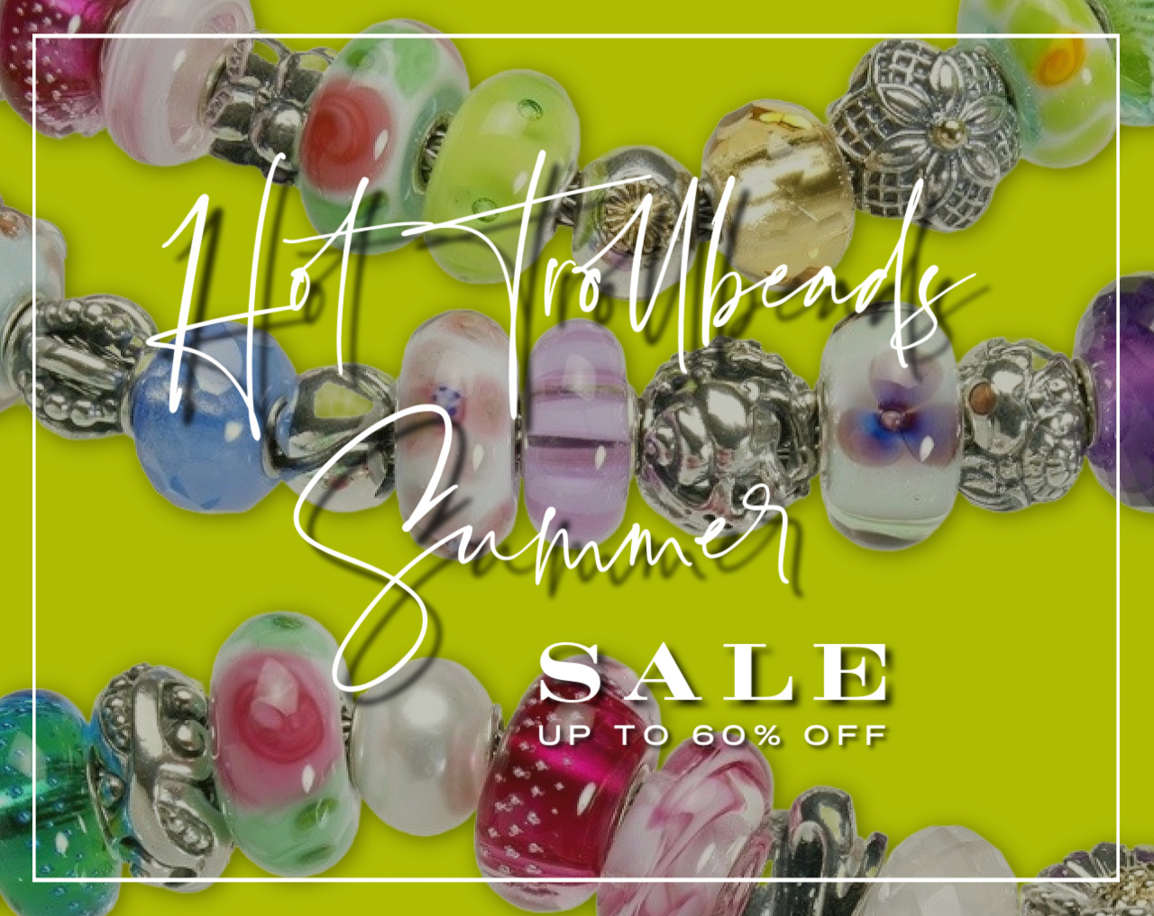Suzie Q Studio promotional image for their Trollbeads sale with up to 60% off