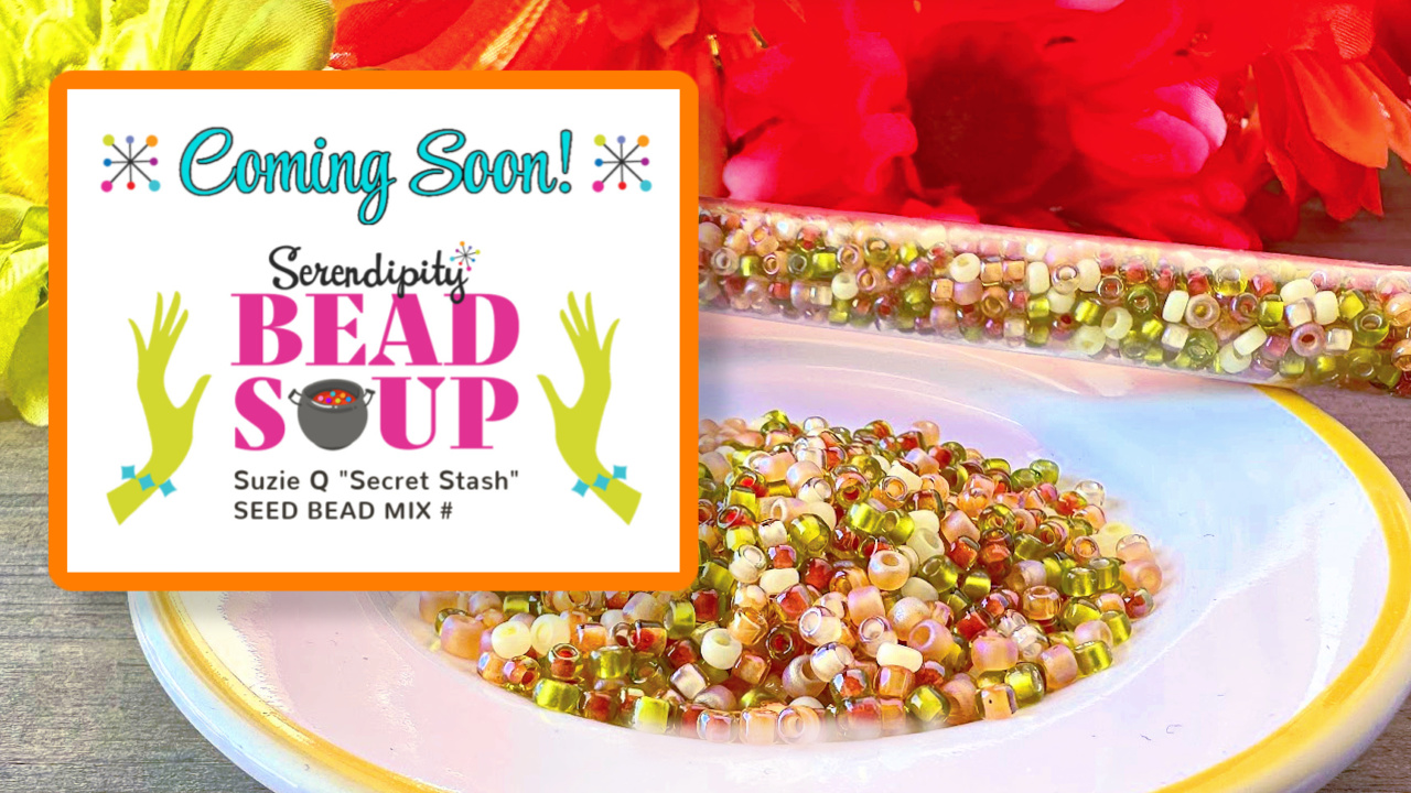 Colourful mix of seed beads available soon at Suzie Q Studio.