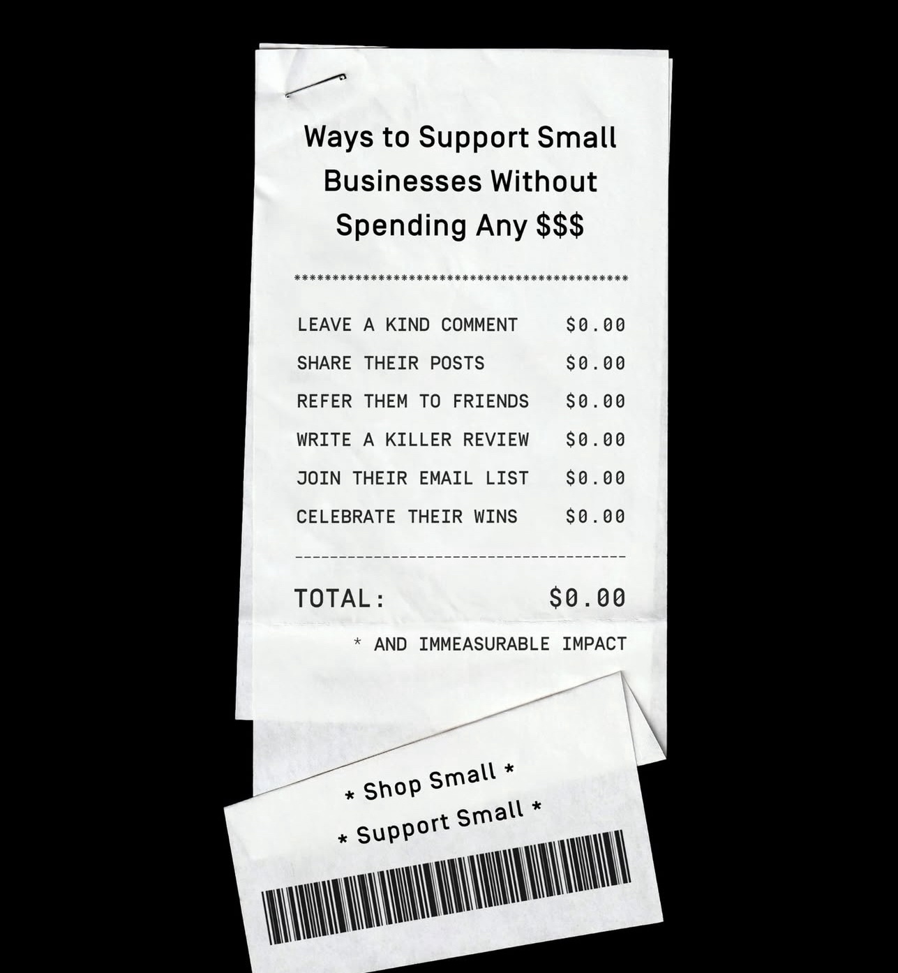 A list of ways to show support for small businesses