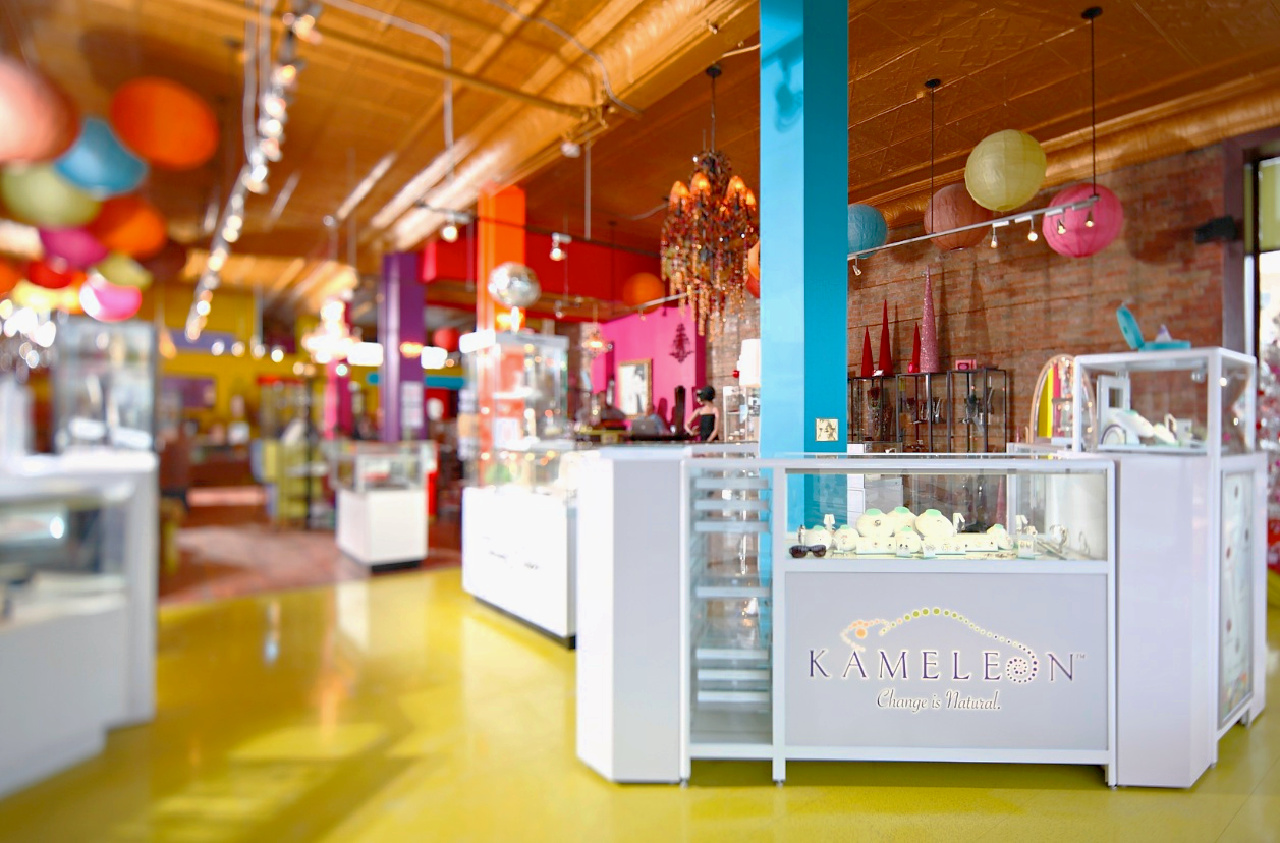 A photo showing the colourful interior of the largest location of Suzie Q Beads.