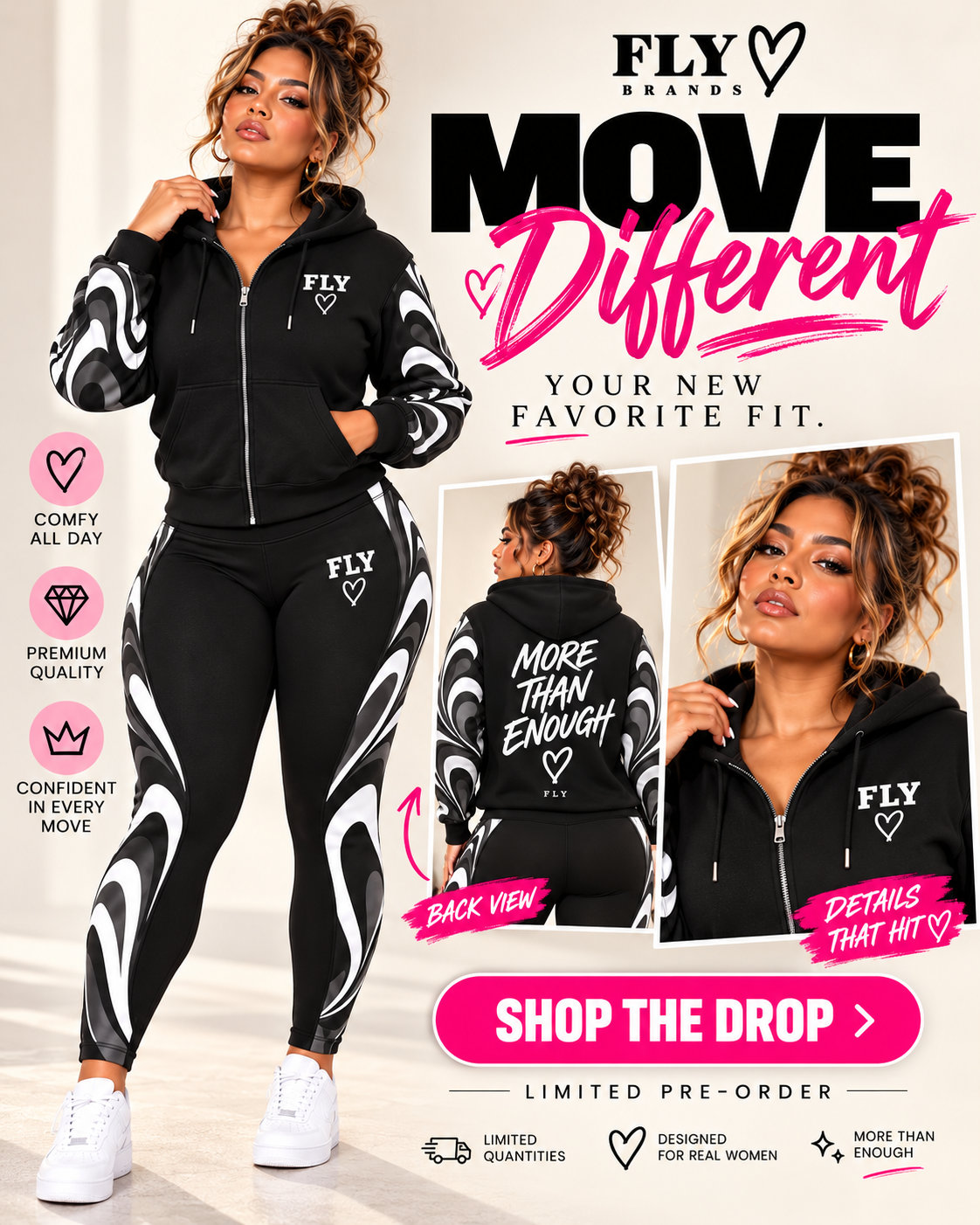 Move Different Signature Zip Set – Black / White
